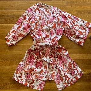 Roller Rabbit kimono style robe - bright spring colors